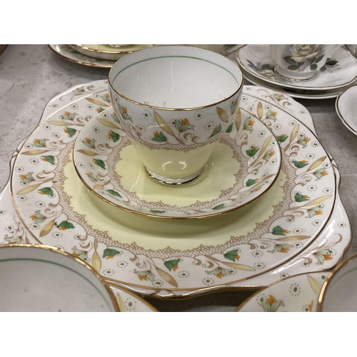 991 - AN ENGLISH BONE CHINA PART TEA SET AND FURTHER GRAFTON CHINA TEA WARES