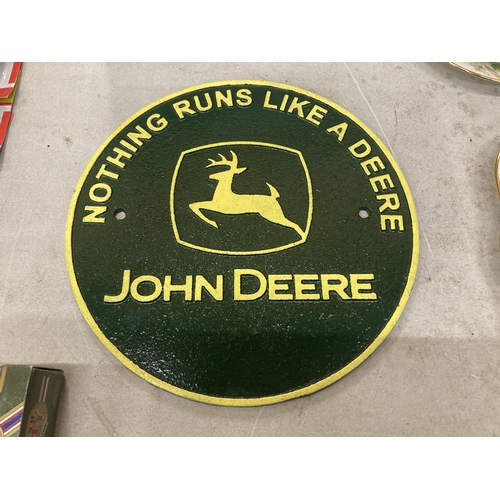 993 - A CAST METAL JOHN DEERE SIGN