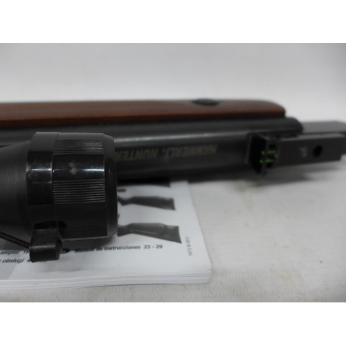 447 - AN AS NEW HAMMERLI HUNTER FORCE 750 .177 CALIBRE AIR RIFLE, 36.5CM BARREL, SERIAL NUMBER TC024131, L... 