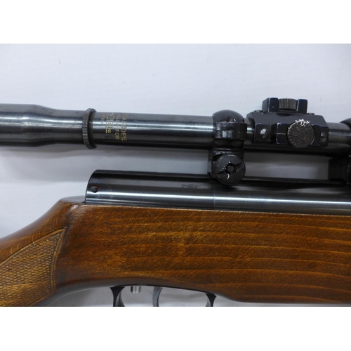 454 - A HW 35K .177 CALIBRE AIR RIFLE, 41CM BARREL, SERIAL NUMBER 2387683, FITTED HUNTASCOPE PARKER HALE T... 