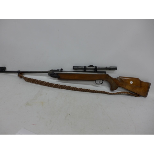 454 - A HW 35K .177 CALIBRE AIR RIFLE, 41CM BARREL, SERIAL NUMBER 2387683, FITTED HUNTASCOPE PARKER HALE T... 