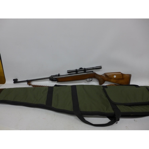 454 - A HW 35K .177 CALIBRE AIR RIFLE, 41CM BARREL, SERIAL NUMBER 2387683, FITTED HUNTASCOPE PARKER HALE T... 