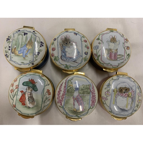 762A - A GROUP OF SIX ROYAL DOULTON ENAMEL BEATRIX POTTER PILL BOXES