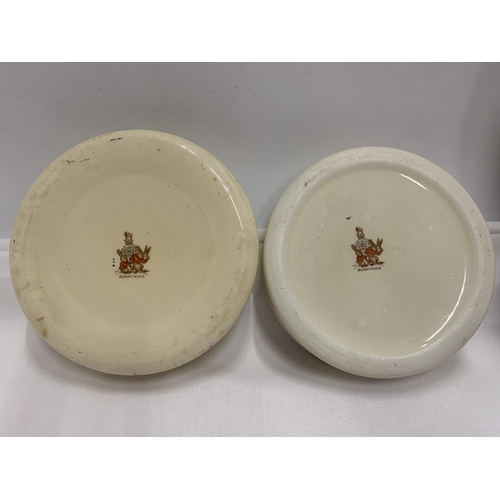 793 - TWO ROYAL DOULTON BUNNYKINS DEEP IVORY GLAZED EARTHENWARE BABY PLATES 