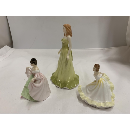 797A - THREE ROYAL DOULTON FIGURES - 'SARA' HN3219, GEMSTONES 'AUGUST' PERIDOT AND 'NINETTE' HN3901