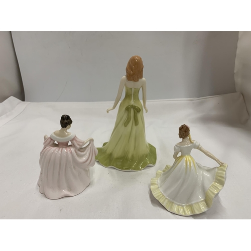 797A - THREE ROYAL DOULTON FIGURES - 'SARA' HN3219, GEMSTONES 'AUGUST' PERIDOT AND 'NINETTE' HN3901