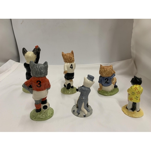 799A - A COLLECTION OF FOUR BOXED BESWICK FOOTBALLING FELINES CATS AND TWO FURTHER BESWICK MODELS