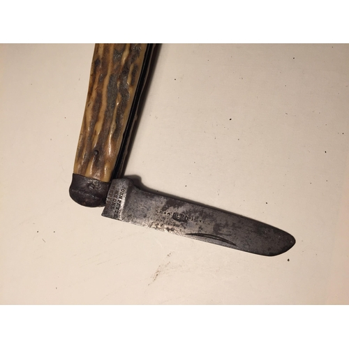 473 - A JOHN PETTY AND SONS BONE HANDLED PEN KNIFE