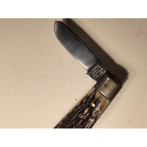 474 - AN A WRIGHT AND SON LTD SHEFFIELD BONE HANDLED PEN KNIFE