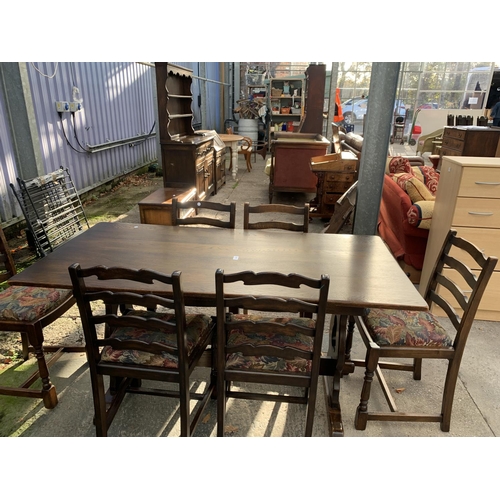 3025 - MODERN OAK REFECTORY TABLE, 60 X 30