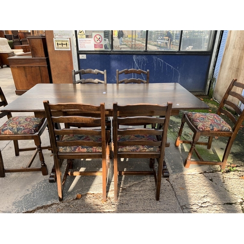 3025 - MODERN OAK REFECTORY TABLE, 60 X 30