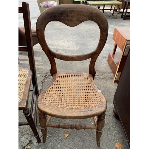 3031 - TWO VICTORIAN BEDROOM CHAIRS WITH SPLIT CANE SEATS