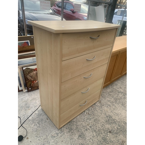 3034 - A  MODERN BOWFRONTED CHEST OF DRAWERS, 35