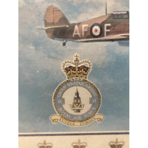 340A - A LARGE FRAMED PRINT ROYAL AIRFORCE FIGHTER COMMAND