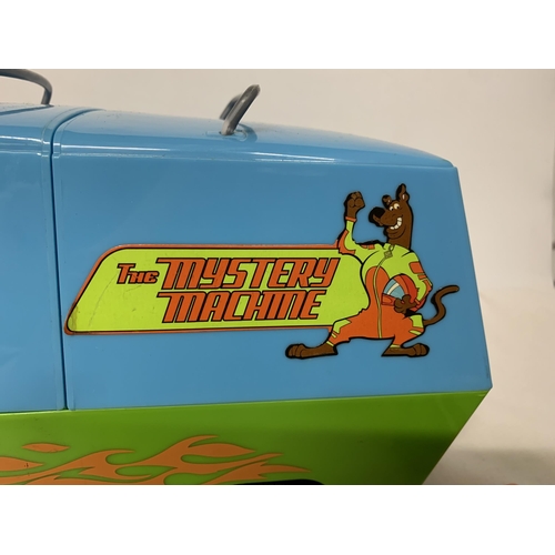 393 - A SCOOBY DOO MYSTERY MACHINE VAN WITH A FULL SET OF CHARACTER FIGURES