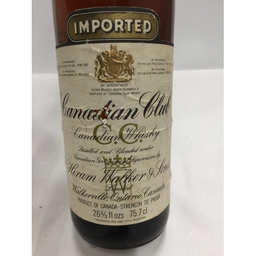 515 - A 75.7CL BOTTLE - VINTAGE CANADIAN CLUB WHISKY, HIRAM WALKER & SONS, 70 PROOF