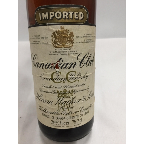 515 - A 75.7CL BOTTLE - VINTAGE CANADIAN CLUB WHISKY, HIRAM WALKER & SONS, 70 PROOF