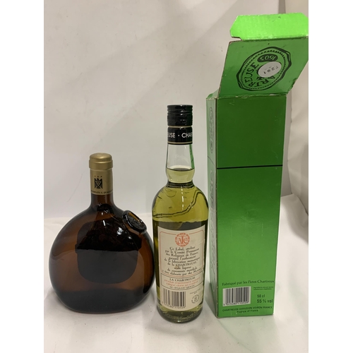 536 - TWO BOTTLES - BOXED CHARTREUSE 50CL 55% LIQUEUR AND 1993 75CL GERMAN WINE