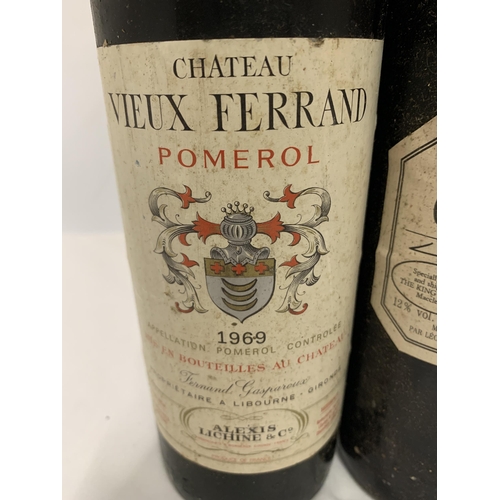 552 - THREE 75CL BOTTLES - CHATEAU VIEUX POMEROL 1969, LEOPOLD DE SIGNAL 1985 CLARET AND CHATEAU CHANTELOY... 