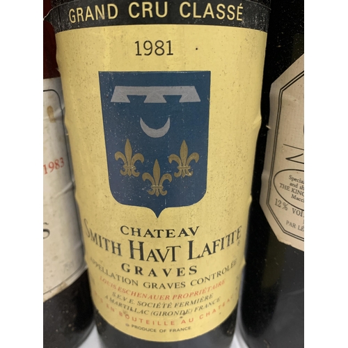 553 - THREE 75CL BOTTLES - CHATEAU LA TOUR PRADOIS BORDEAUX, CHATEAU SMITH HAVT LAFITE 1981 GRAVES AND LEO... 