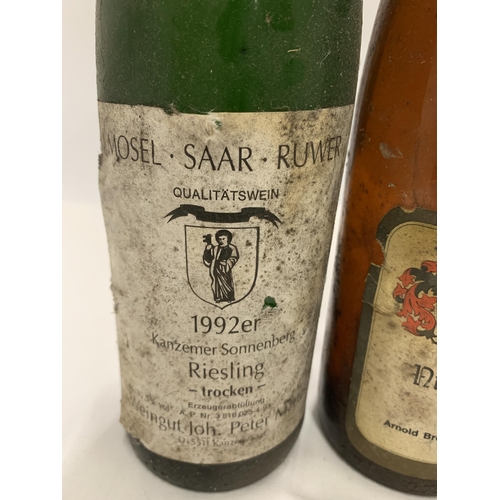 554 - THREE GERMAN BOTTLES - JAKOB DEMMER, MIERSTEINER AND 1992 RIESLING