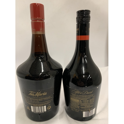 569 - TWO BOTTLES - 1L TIA MARIA AND 70CL AFTER DARK COFFEE LIQUEUR