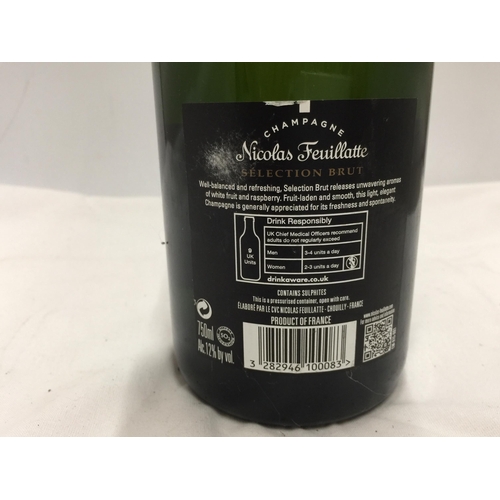 616 - A 75CL BOTTLE - NICOLAS FEUILLATTE BRUT CHAMPAGNE