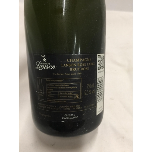 621 - A 75CL BOTTLE - LANSON ROSE LABEL BRUT ROSE CHAMPAGNE