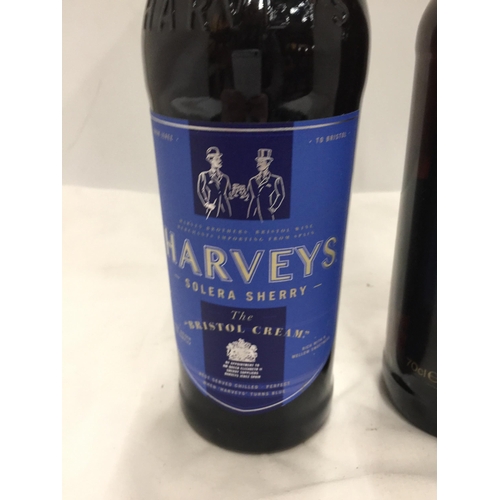 632 - TWO BOTTLES - HARVEY'S SOLERA SHERRY AND NOBLEMAN FULL CREAM LIQUEUR