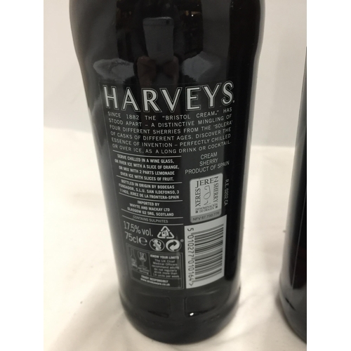 632 - TWO BOTTLES - HARVEY'S SOLERA SHERRY AND NOBLEMAN FULL CREAM LIQUEUR