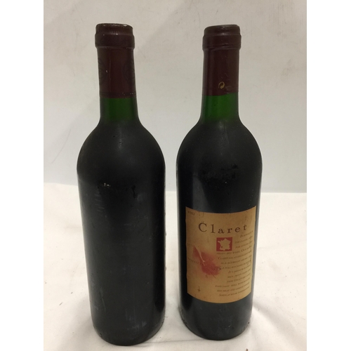 637 - TWO 75CL BOTTLES - GRAND CAILHAU 1996 BORDEAUX AND CLARET BORDEAUX