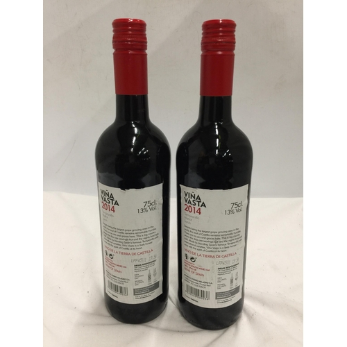 640 - TWO 75CL BOTTLES - 2014 VINA VASTA SPANISH MERLOT WINE