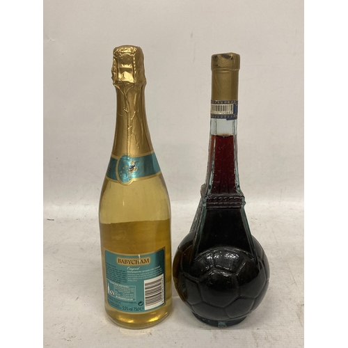 654 - TWO BOTTLES - BABYCHAM ORIGINAL SPARKLING PERRY AND GOAL '98 WORLD CUP ROSE, CELEBRATING FRANCE AS T... 