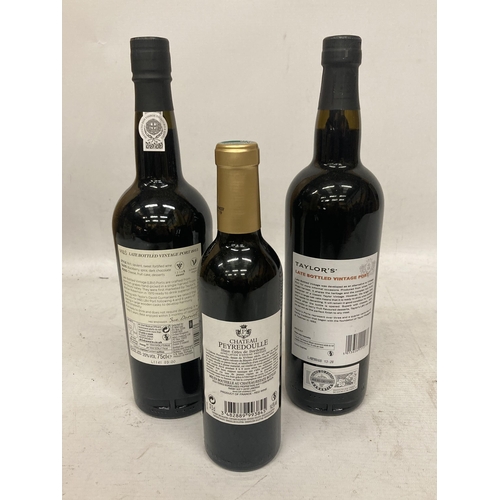 660 - THREE MIXED BOTTLES - 35CL CHATEAU PEYREDOULLE 2018 BORDEAUX, TAYLOR'S LATE BOTTLED VINTAGE 2016 POR... 