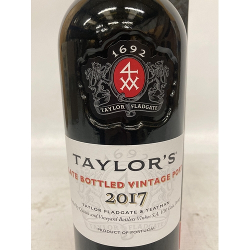 670 - A BOXED 75CL BOTTLE - TAYLOR'S LATE BOTTLED 2017 PORT