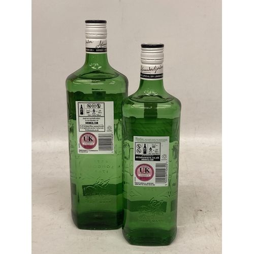 672 - TWO BOTTLES - 1L GORDON'S GIN AND 75CL GORDON'S GIN