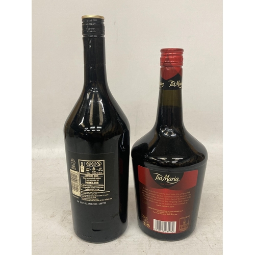 680 - TWO 1L BOTTLES - BAILEY'S THE ORIGINAL IRISH CREAM AND TIA MARIA DARK LIQUEUR