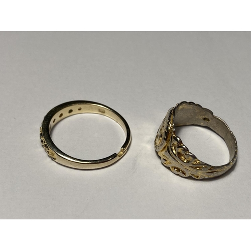 724 - TWO SILVER RINGS