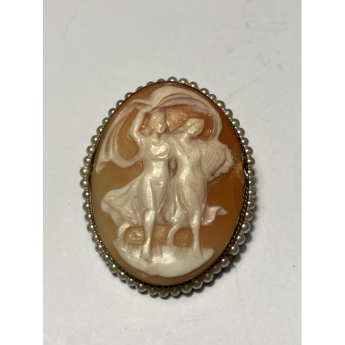 733 - TWO VINTAGE CAMEO BROOCHES