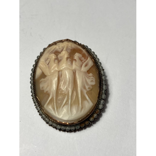 733 - TWO VINTAGE CAMEO BROOCHES