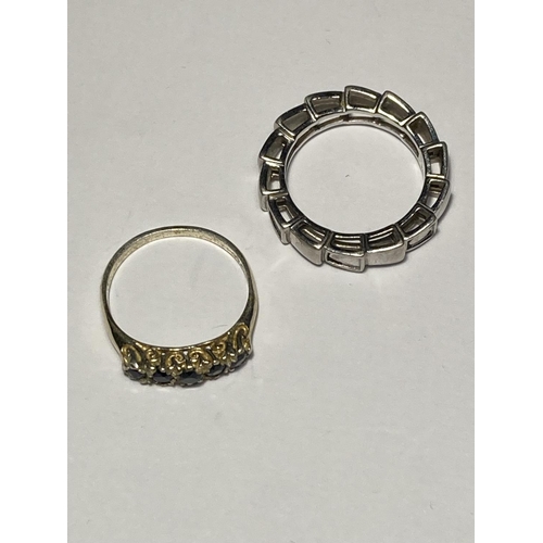 742 - TWO SILVER RINGS