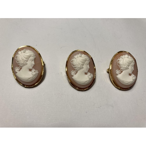 746 - SEVEN ASSORTED CAMEO BROOCHES