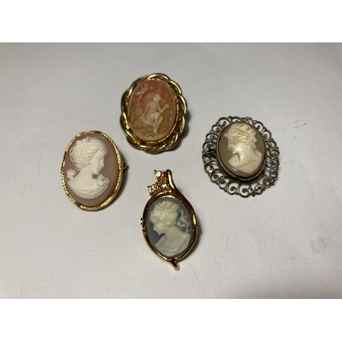 746 - SEVEN ASSORTED CAMEO BROOCHES