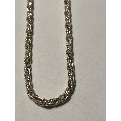 748 - TWO SILVER ROPE NECKLACES