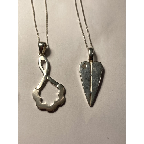 759 - FOUR ASSORTED SILVER NECKLACES