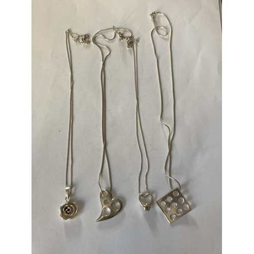 777 - FOUR ASSORTED SILVER NECKLACES