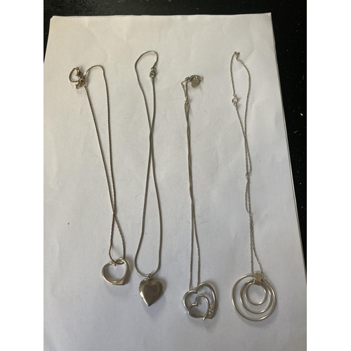 781 - FOUR ASSORTED SILVER NECKLACES