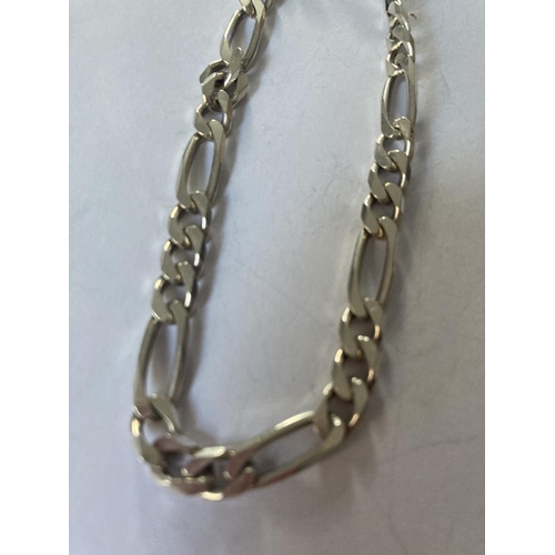 807 - A SILVER FIGARO WRIST CHAIN