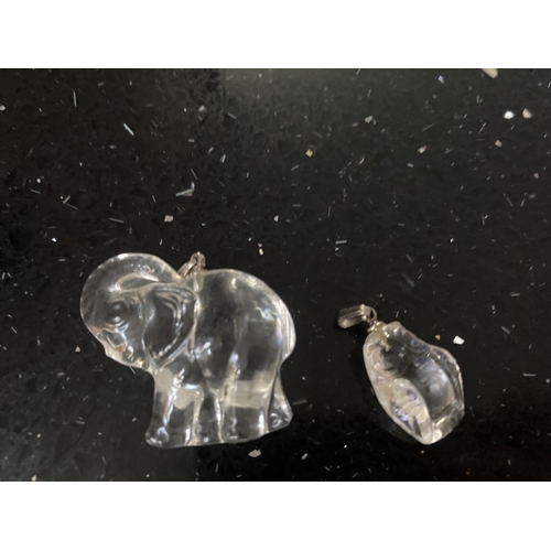 815 - SIX GLASS OR CRYSTAL ANIMAL PENDANTS