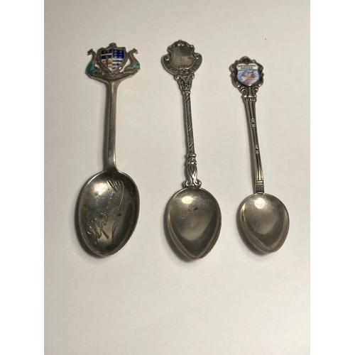 90 - THREE MARKED SILVER SPOONS
